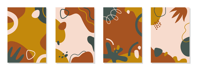 Poster - Abstract set backgrounds template with copy space for text.  Modern vector design with colorful organic shapes for social media story, post, web design, banners