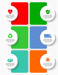 Leinwandbilder - Infographic vector template for presentation, chart, diagram, graph, business concept with 6 options