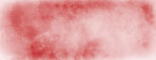 Red Watercolor Background With Old Faded White Texture, Vintage Red Or Pink Paper For Christmas Or St. Valentine's Day Designs, Digital Painted Grunge