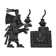 vector image with Aztec god Chalchiuhtlicue.God of the of water and rivers for your project