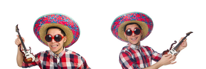 Wall Mural - Funny mexican with sombrero in concept