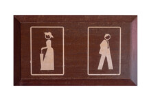 Toilet Sign For Male And Female On Wooden