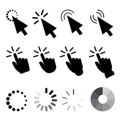 Poster - Flat button. Cursors loading. Illustration for web design. Stock image. EPS 10.