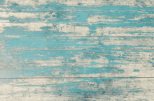 Weathered Blue Painted Wooden Wall. Vintage Blue Wood Plank Background. Old Blue Wooden Wall Coming From Beach.