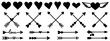 Heart vector set. Arrow  vector set.Heart icon set. Arrow  icon. Heart sign. Arrow  sign.