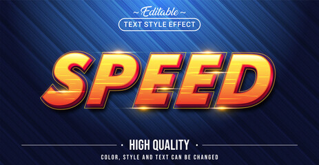 Fototapete - Editable text style effect - Speed text style theme.