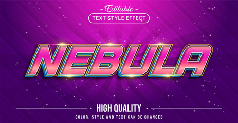 Editable text style effect - Nebula text style theme.