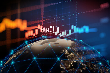 Aufkleber - financial graph on technology abstract background