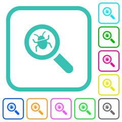 Sticker - Bug tracking vivid colored flat icons