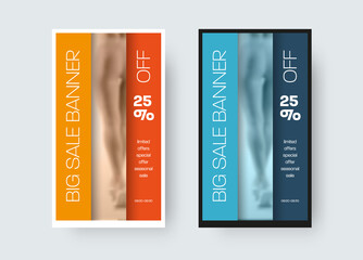 Poster - Vector rectangular social media post with special limited offer, banner layout for big seasonal sale business.
