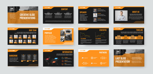 Poster - Slide presentation template for use in annual report, business analytics, document layout.