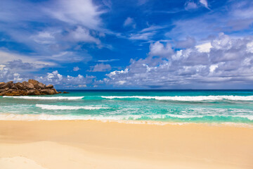 Wall Mural - Tropical beach at Seychelles