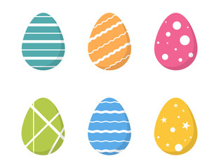 Wall Mural - easter eggs. vector easter eggs icons, isolated. egg in flat design. vector illustration