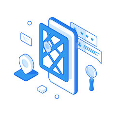 Poster - Modern mobile phone with GPS navigation app