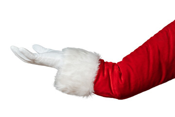 Wall Mural - Santa Claus hand isolated on white background