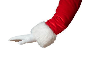 Wall Mural - Santa Claus hand isolated on white background