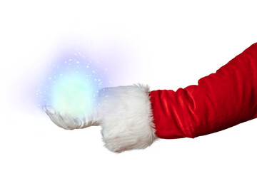 Wall Mural - Santa Claus hand isolated on white background