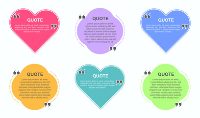 Colored abstract shapes for quote and text, Speech box frame collection
