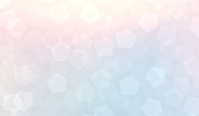 Wall Mural - Pastel pentagon bokeh light blue pink background. Subtle pattern.