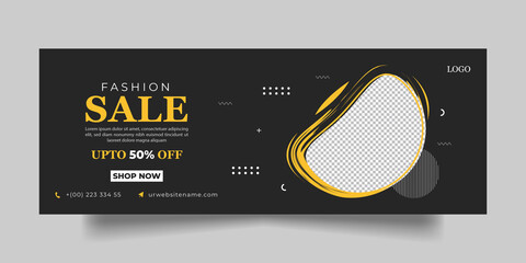 Fashion sale Facebook cover page and social media post
