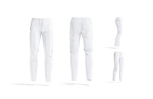 Blank White Sport Pants Mock Up, Different Views