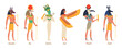 Egypt gods. Ancient authentic characters fairytale history sculptures pharaon jackal anubis birds osiris isis vector gods. Illustration character history egypt gods osiris and thoth, seth and isis