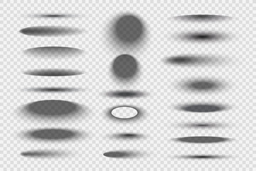 Poster - oval round shadows. circular realistic transparent gradient shapes decent vector templates collectio