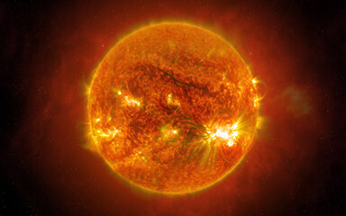 Wall Mural - the sun in space. elements of this image furnished by nasa.