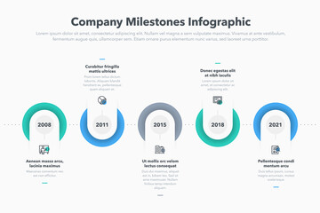 Aufkleber - Modern company milestones timeline template. Easy to use for your website or presentation.