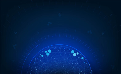 Wall Mural - abstract light out technology background hitech communication concept innovation send for planet ear