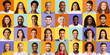 © Prostock-studio - Portraits Collage, Multicultural Females And Males Faces Over Colorful Backgrounds