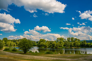 Wall Mural - Sodros lake beach on Danube in Novi Sad, Serbia