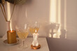 Leinwandbild Motiv Vintage style composition on the table in light room with natural sunlight