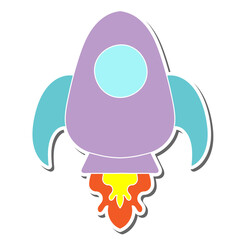 Fototapete - rocket hand drawn doodle stickers design vector illustration