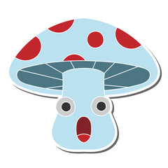 Fototapete - mushroom characters hand drawn doodle stickers design vector illustration