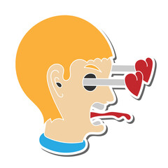 Fototapete - people fall in love hand drawn doodle stickers design vector illustration