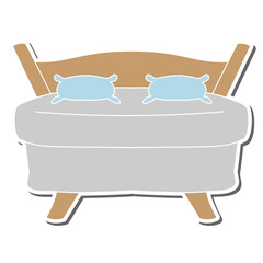 Fototapete - bed hand drawn doodle stickers design vector illustration