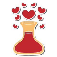 Fototapete - love potion hand drawn doodle stickers design vector illustration