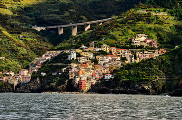 cinque terre tour: riomaggiore view from the sea