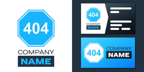 Poster - Logotype Page with a 404 error icon isolated on white background. Template reports that the page is not found. Logo design template element. Vector.