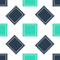Poster - Green Postal stamp icon isolated seamless pattern on white background. Vector.