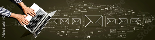 Obraz Dibond Email concept with person using a laptop computer