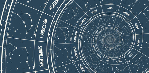 Leinwandbilder - Droste effect background. Abstract design for concepts related to astrology and fantasy.
