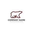 © nugroho - Bear logo template, line art animal