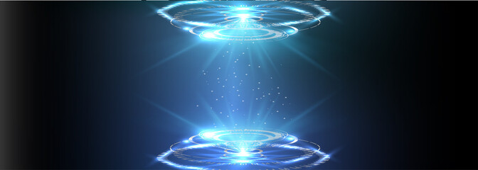 Poster - Futuristic circle vector HUD, GUI, UI interface screen design. Abstract style on blue background. Abstract vector background. Abstract technology communication design innovation concept background.