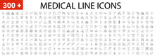 Medical Vector Icons Set. Line Icons, Sign And Symbols In Linear Design. Medicine, Health Care And Coronavirus COVID-19 Pandemic. Mobile Concepts And Web Apps. Modern Infographic Logo And Pictogram.