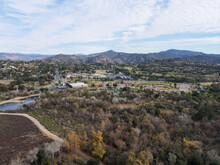 Aerial View Of Kit Carson Park, Municipal Park In Escondido, California, USA