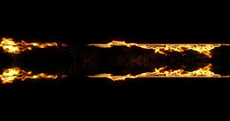 Poster - abstract fire and flames visual effect. mirror effect of flames for abstract visuals. 3d render, 4k 