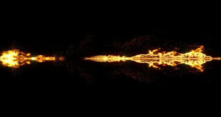 Poster - abstract fire and flames visual effect. mirror effect of flames for abstract visuals. 3d render, 4k 