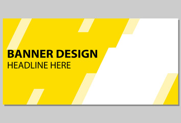 yellow abstract banner design. flat banner design for business use. horizontal creative banner design